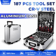 REAIM Tool Box Set 187PCS  Socket Wrench Set Heavy Duty Mechanic Tools Kit For Car Motorcycle Repair