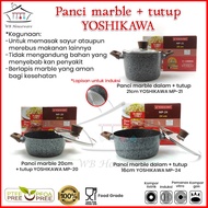 Yoshikawa pan Non-stick marble oven dutch/ glass lid pan/ PFOAbebas