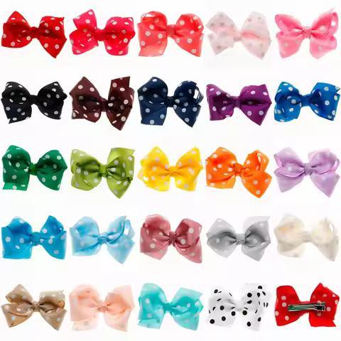 3 Inch Polka Dots Hair Bow Boutique Large Hair Bow Hair Clips Hairpins Girls Hair Accessories Holida