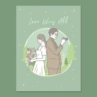 數碼 【花花款】電子檔 | 婚紗似顏繪 婚紗插畫 客製插畫