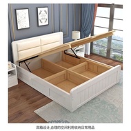 【SG⭐SALES】Leather and solid wood Storage Bed Frame Bed Frame with Mattress Package Solid Wooden Bed Frame Tatami Storage Bed Super Single/Queen/King Size Bed Frame