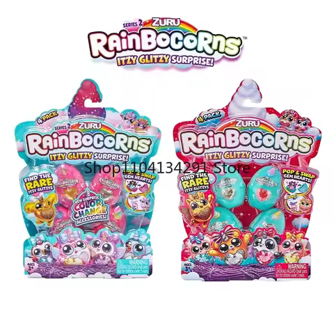 ZURU Rainbocorns Itzy Glitzy Surprise Series 2 Rainbow Magic Egg 4 Pack Unicorn Figurine Model Myste
