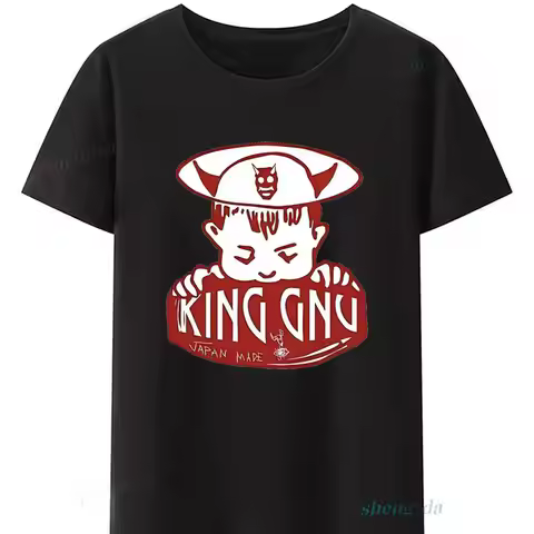 Japanese Band King Gnu Camisetas Women Men Classic Graphic T Shirts Fans Gift Essential Short-sleev