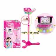 Kids Karaoke Adjustable Stand Microphone Music Microphone Toy Mic toys with Light Effect