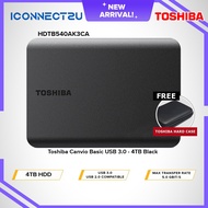 Toshiba 4TB HDTB540AK3CA Canvio Basic A5 USB 3.0 Portable Hard Drive - Black