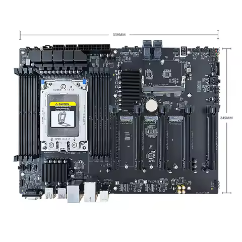 HISWISER AMD Motherboard ATXBV10 support 4 x double-wide PCIE 4.0 x16 1 x single-width PCIe 4.0 x8 E