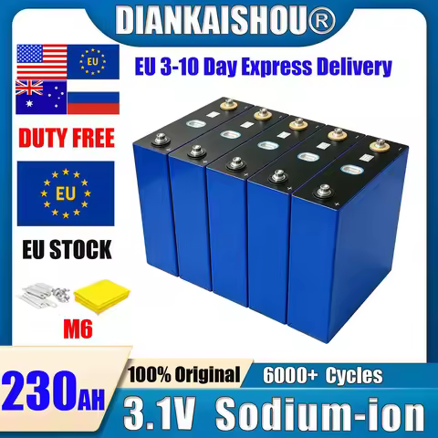 Grade a 230Ah 2.9V Sodium-Ion 3.1V Battery 20C Discharge Rechargeable Cells Pack 12V 24V 48V for RV 
