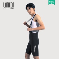 LAMEDA ผ้ากันเปื้อนสำหรับปั่นจักรยานสำหรับผู้ชายกางเกงฤดูใบไม้ผลิหน้าร้อน UPF50 + รัดรูปผ้ายืดหยุ่นสูงรูปร่างร่างกายได้สำหรับปั่นจักรยานระยะทางไกลดูดซับความชื้นชุดขี่จักรยานยนต์แบบเต็มตัวปั่นจักรยานเสือภูเขาแห้งเร็วกระเป๋าเป้เดินทางจักรยานเสือหมอบกางเกงขา