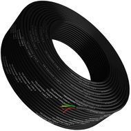 Tupavco Phone Cable 300ft Rounded Black Roll (100m Long) 4x1/0.4 26 AWG Gauge Solid Wire -Round Tele