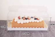 [LIL BAKER] SWISS ROLL LAPIS TRANSPARENT CAKE BOX WITH HANDLE
