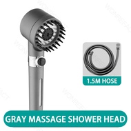 Bathroom Water Saving Shower Head 3 Modes Adjustable High Pressure Shower One-Button Water Stop Hand