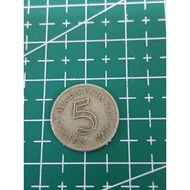 Syiling Lama Malaysia 5 sen 5 cent Coin 1976.