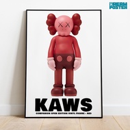 Kaws Hypebeast Aesthetic Wall Poster | Companion Open Edition Vinyl Figure | Frameblock Size 12R 30x40 cm | Wall Decor