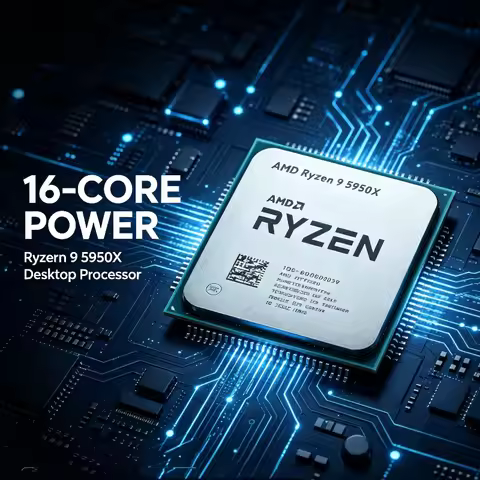 AMD Ryzen 9 5950X Socket AM4 CPU 16‑Core 32‑Thread 3.4GHz 105W Processor Without Cooler