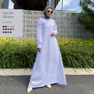 Nounes Sarah Abaya Dress Gamis Polos Wanita Manset Kancing Saku Kanan Busui Friendly Woolpeach Grade