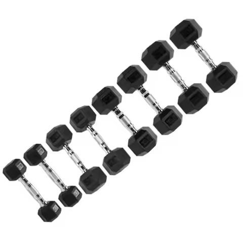 Hex Dumbbells Non-Slip Free Weights Full Body Strength Training Home Gym Workout Equipment Set of 5 