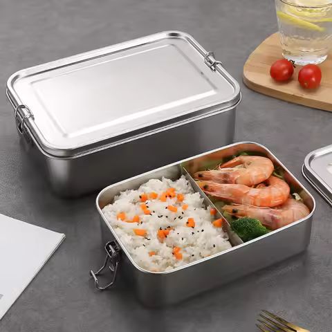 Stainless Steel Lunch Box With Removable Dividers 850ML Stainless Steel Lunch Box For Kids And Adult