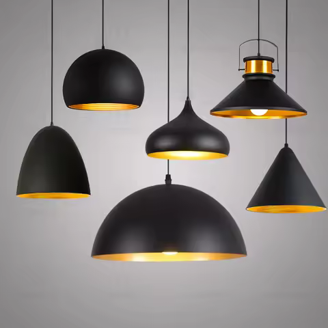 GEW Nordic Retro Industrial Black Ceiling Pendant Lamp E27 Restaurant Dining table Bar Decorative Pe