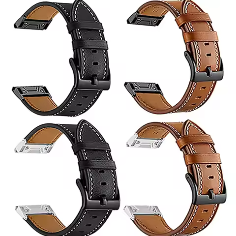For Garmin Instinct 2X Solar QuickFit Leather Watch Strap Watchband 26mm 22mm For Garmin Fenix 8 6X 
