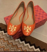 Authentic Tory Burch Shoes Tory Burch Flats Tory Burch 平底鞋orange 6.5 =37 Authentic 正貨 tag rv