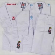 MERAH Senkaido Master-Gi Kata karate shirt combo / combo (2 shirts 1 pants) Red and Blue Embroidery