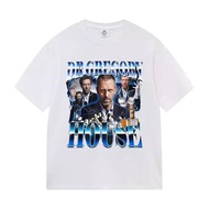 Dr. Gregory House MD smooth American TV stretchy Series House Doctor Round Neck Summer Fashion Short