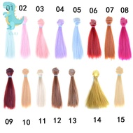 UUU 1pcs 15cm ความยาว natrual สีหนา1 3 1 4 1 6 BJD wigs Doll hair 1pcs 15cm ความยาว natrual สีหนา1 3