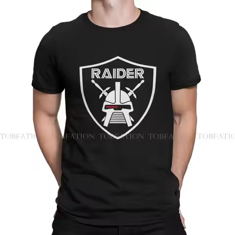 Cylon Raider TShirt For Men Battlestar Galactica Tops Fashion T Shirt 100% Cotton Printed Fluffy Cre