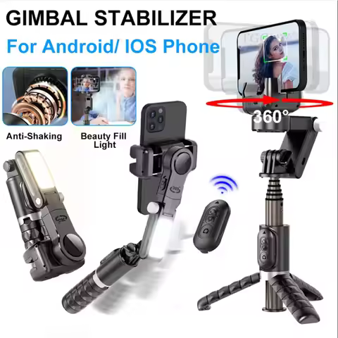 Q18 Gimbal Stabilizer Handheld Mobile Phone Selfie Stick Holder Fill Light Bluetooth for HUAWEI Xiao