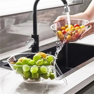 Multifunctional Kitchen Transparent Drain Basket Vegetable Fruit Washing Filter Strainer Sink Cleaning Gadget Kitchen Tool