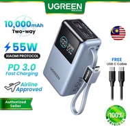 UGREEN 55W Nexode Pro 10000mAh Powerbank Built-In C Cable Fast Charging Power Bank iPhone 17 16 Xiao