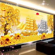 Smooth sailing embroidery painting E86 - size: 100 * 55cm. (UNWORKED PAINTING)