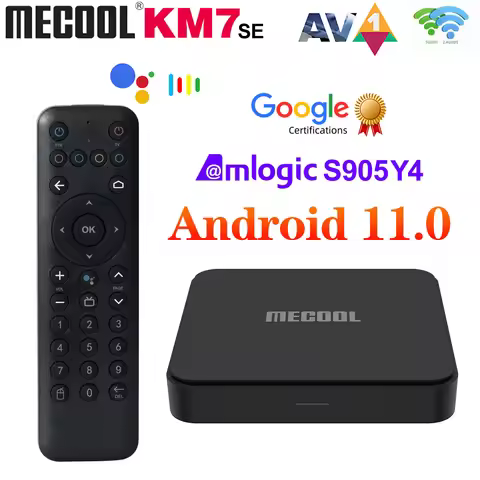 Mecool KM7 SE TV Box Android 11 ATV Google Certified LPDDR4 2GB RAM 32GB 4K USB2.0 Dual Wifi BT5.1 S