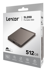 Lexar® SL210 Portable SSD เอสเอสดีขนาดพกพา ดีไซน์สวยหรู ผลิตจากอลูมิเนียมพ่นทรายละเอียด ความเร็วในกา