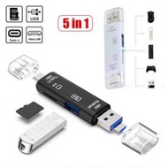 日本暢銷 - 黑色 5合1 OTG 讀卡器 Usb 2.0 Type-c 讀卡器 手機轉接頭 多功能 讀卡 讀卡器