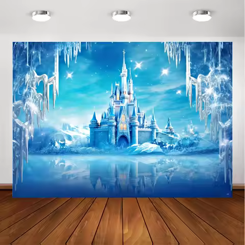 Winter Frozen Party supplies Background Decoration Frozen Snow flower photography banner Winter Wond