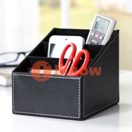 I Know 1 Pcs PU Leather Remote Control Holder Leather Remote Control Organizer Storage Box Desktop O