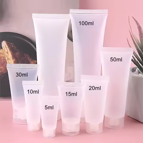 50pcs/Pack 5ml 10ml 15ml 20ml 30ml 50ml 100ml Empty Cosmetic Lotion Tube Squeeze Cream Container Fli
