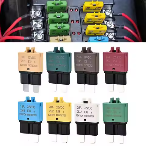 32V Overload Protector 3A 6A 25A 30A 20A 15A 10A 8A 7.5A 5A Automotive Fuse Circuit Breaker for Jeep