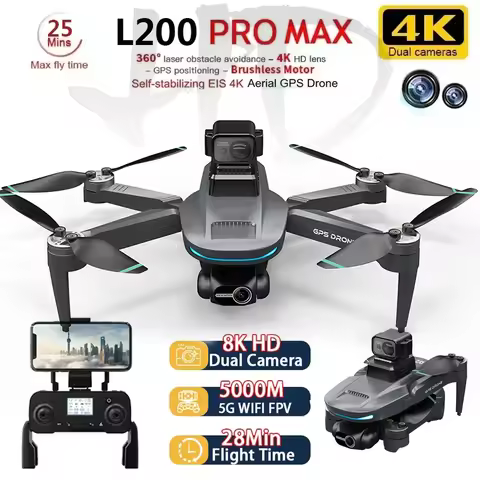 L200 PRO MAX Drone 4K Profesional GPS 5G WiFi FPV HD Camera 2-Axis Gimbal 360 Obstacle Avoidance 216