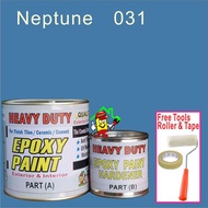 031 NEPTUNE • 1L • Heavy Duty • Epoxy Finish c/w Painting Toolset • Refurnishing Floor • No Hacking