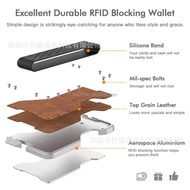 ((Ready Stock Fast Shipping) Dango Metal Card Holder RFID Anti-theft Brushed Genuine Leather Wallet 