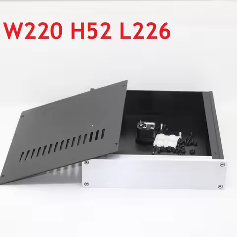W220 H52 L226 Anodized Aluminum Power Amplifier Chassis Preamp Case DIY Housing DAC Decoder Shell Bo