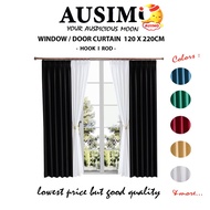 #13 C69-C99 AUSIMO 2in1 Curtain Cangkuk Semi Blackout Hook/Rod Modern Langsir  Pintu Bilik Sliding Door Curtain CANTIK
