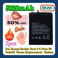 2pcs For Xiaomi Redmi Note 9 S Note 9S Note9S  Phone Replacement BN55 5020mAh Battery