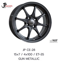 ล้อแม็ก ขอบ15 JP CE-28 15X7.0 4H100 ET+35 GUN METALLIC 🔺ราคาโปร1วง(ขายยกชุด4วง)✅ แถมจุ๊บลมยางแท้😍 มี