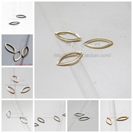 DIY Jewelry Brass Accessories 16 * 7mm Horse Eye One Hole Oval Hollow Outer Frame Brass Raw Blank (3