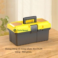 Plastic tool box 36x19x18 (cm) weighs 860 grams as shown