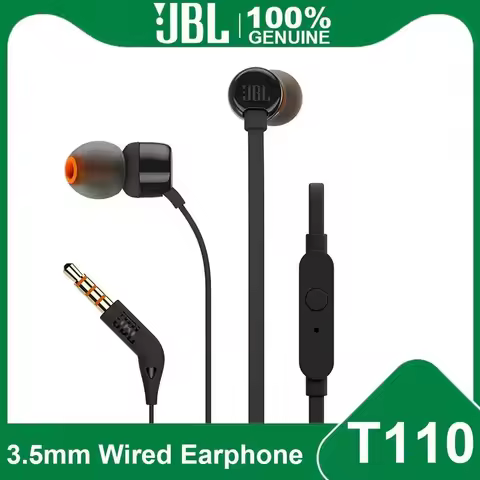 JBL TUNE 110 Authentic In-ear Wired Gaming Headset 3.5mm interface Wired Call Metallic Texture With 