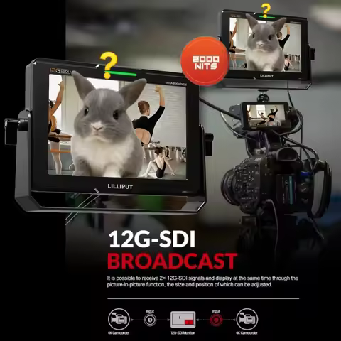 Lilliput Monitor Q7-12G 7inch HD 12G-SDI/HDMI 2.0 Brightness Outdoor Ultra Bright On Camera Monitor 